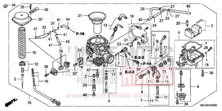 CARBURETOR for Shadow Aero GRAPHITE BLACK (NHB01) from 2006
